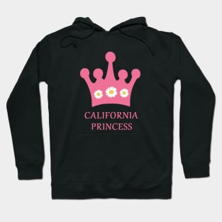 California Princess with Pink Crown and White Daisies Hoodie
